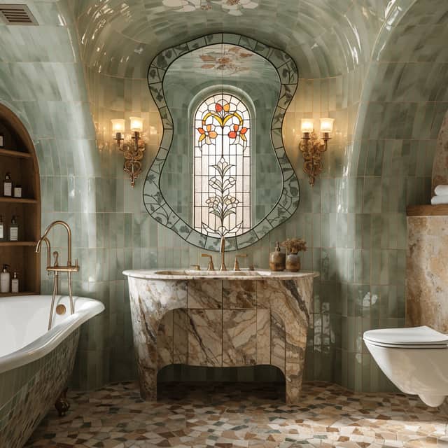 Art Nouveau AI kitchen design style