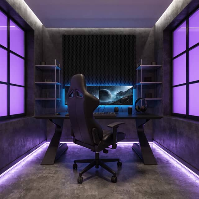 Cyberpunk AI kitchen design style