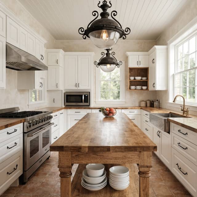 Farmhouse AI kitchen design style