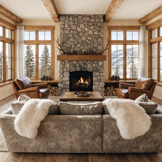Ski Chalet AI kitchen design style