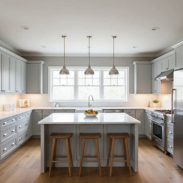 Transitional AI kitchen design style
